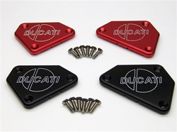 This is a pair of NEW billet brake and clutch reservoir covers for all Ducati 749/999.